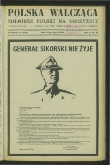 Polska Walcząca - Żołnierz Polski na Obczyźnie = Fighting Poland : weekly for the Polish Forces. R.5, nr 27 (10 lipca 1943)