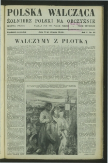 Polska Walcząca - Żołnierz Polski na Obczyźnie = Fighting Poland : weekly for the Polish Forces. R.5, nr 32 (14 sierpnia 1943)
