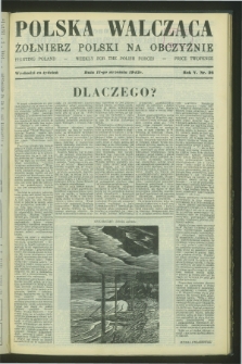 Polska Walcząca - Żołnierz Polski na Obczyźnie = Fighting Poland : weekly for the Polish Forces. R.5, nr 36 (11 września 1943)