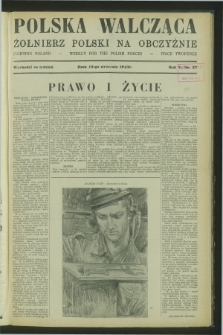Polska Walcząca - Żołnierz Polski na Obczyźnie = Fighting Poland : weekly for the Polish Forces. R.5, nr 37 (18 września 1943)