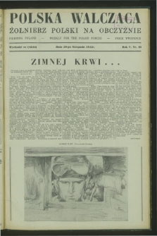 Polska Walcząca - Żołnierz Polski na Obczyźnie = Fighting Poland : weekly for the Polish Forces. R.5, nr 46 (20 listopada 1943)