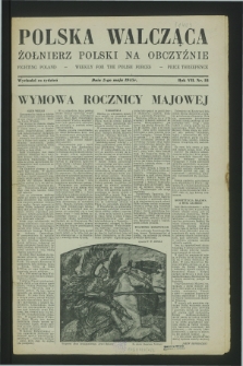 Polska Walcząca - Żołnierz Polski na Obczyźnie = Fighting Poland : weekly for the Polish Forces. R.7, nr 18 (5 maja 1945)