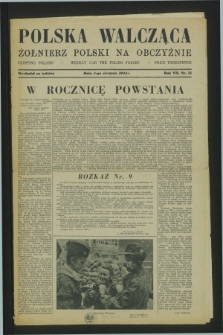 Polska Walcząca - Żołnierz Polski na Obczyźnie = Fighting Poland : weekly for the Polish Forces. R.7, nr 31 (4 sierpnia 1945)