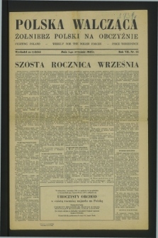 Polska Walcząca - Żołnierz Polski na Obczyźnie = Fighting Poland : weekly for the Polish Forces. R.7, nr 35 (1 września 1945)