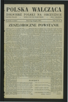 Polska Walcząca - Żołnierz Polski na Obczyźnie = Fighting Poland : weekly for the Polish Forces. R.7, nr 46 (24 listopada 1945)