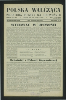 Polska Walcząca - Żołnierz Polski na Obczyźnie = Fighting Poland : weekly for the Polish Forces. R.8, nr 2 (12 stycznia 1946)