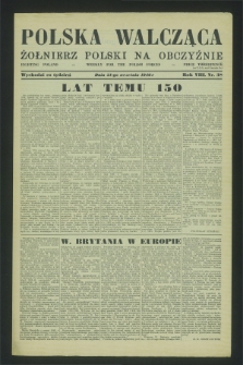 Polska Walcząca - Żołnierz Polski na Obczyźnie = Fighting Poland : weekly for the Polish Forces. R.8, nr 38 (21 września 1946)