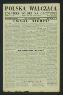 Polska Walcząca - Żołnierz Polski na Obczyźnie = Fighting Poland : weekly for the Polish Forces. R.8, nr 47 (23 listopada 1946)