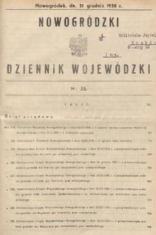 Nowogródzki Dziennik Wojewódzki. 1938, nr 33