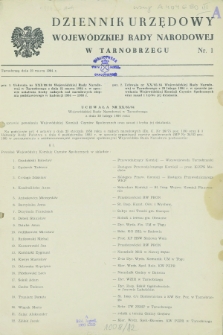 Dziennik Urzędowy Wojewódzkiej Rady Narodowej w Tarnobrzegu. 1984, nr 1 (23 marca)