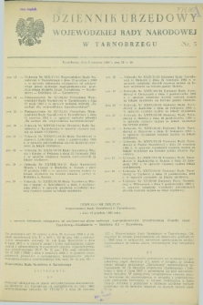 Dziennik Urzędowy Wojewódzkiej Rady Narodowej w Tarnobrzegu. 1984, nr 5 (5 czerwca)