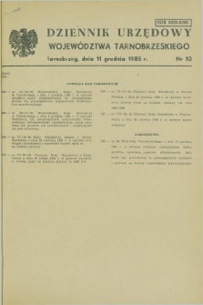 Dziennik Urzędowy Województwa Tarnobrzeskiego. 1985, nr 10 (11 grudnia)