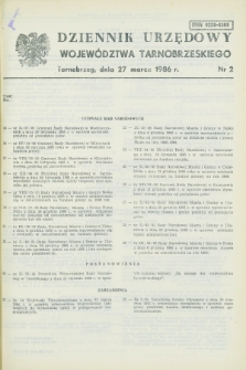 Dziennik Urzędowy Województwa Tarnobrzeskiego. 1986, nr 2 (27 marca)