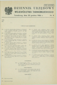Dziennik Urzędowy Województwa Tarnobrzeskiego. 1986, nr 9 (30 grudnia)