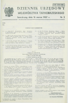 Dziennik Urzędowy Województwa Tarnobrzeskiego. 1987, nr 2 (16 marca)