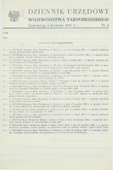 Dziennik Urzędowy Województwa Tarnobrzeskiego. 1987, nr 4 (6 kwietnia)
