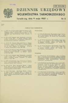 Dziennik Urzędowy Województwa Tarnobrzeskiego. 1987, nr 5 (9 maja)