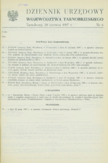 Dziennik Urzędowy Województwa Tarnobrzeskiego. 1987, nr 6 (20 czerwca)