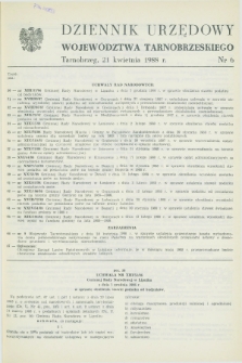 Dziennik Urzędowy Województwa Tarnobrzeskiego. 1988, nr 6 (21 kwietnia)