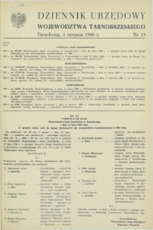 Dziennik Urzędowy Województwa Tarnobrzeskiego. 1988, nr 13 (1 sierpnia)