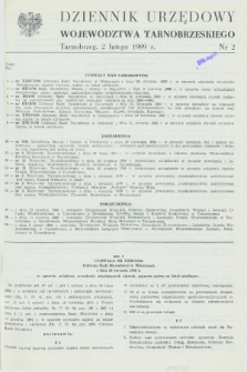 Dziennik Urzędowy Województwa Tarnobrzeskiego. 1989, nr 2 (2 lutego)