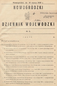 Nowogródzki Dziennik Wojewódzki. 1939, nr 3