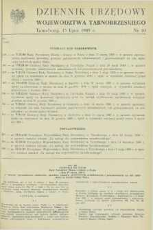 Dziennik Urzędowy Województwa Tarnobrzeskiego. 1989, nr 10 (15 lipca)