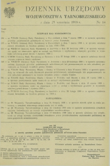 Dziennik Urzędowy Województwa Tarnobrzeskiego. 1989, nr 14 (25 września)