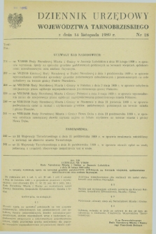 Dziennik Urzędowy Województwa Tarnobrzeskiego. 1989, nr 18 (14 listopada)