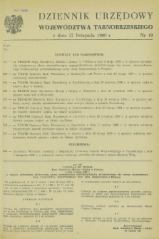 Dziennik Urzędowy Województwa Tarnobrzeskiego. 1989, nr 19 (27 listopada)