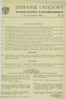 Dziennik Urzędowy Województwa Tarnobrzeskiego. 1989, nr 20 (9 grudnia)
