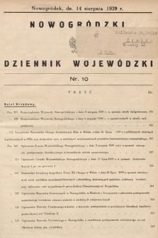 Nowogródzki Dziennik Wojewódzki. 1939, nr 10
