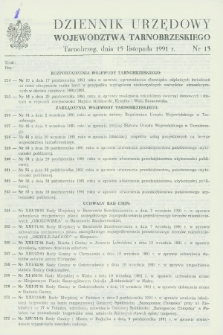 Dziennik Urzędowy Województwa Tarnobrzeskiego. 1991, nr 13 (15 listopada)