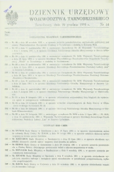 Dziennik Urzędowy Województwa Tarnobrzeskiego. 1991, nr 14 (16 grudnia)