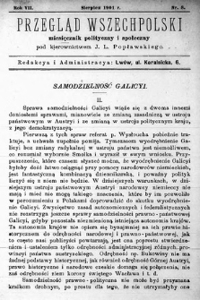 Przegląd Wszechpolski : miesięcznik polityczny i społeczny. 1901, nr 8