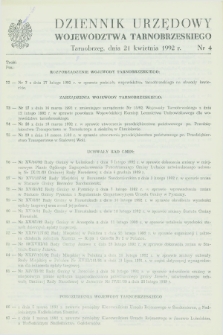 Dziennik Urzędowy Województwa Tarnobrzeskiego. 1992, nr 4 (21 kwietnia)