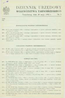 Dziennik Urzędowy Województwa Tarnobrzeskiego. 1992, nr 5 (20 maja)