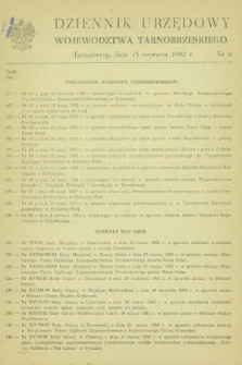 Dziennik Urzędowy Województwa Tarnobrzeskiego. 1992, nr 6 (15 czerwca)