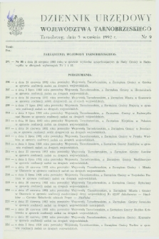 Dziennik Urzędowy Województwa Tarnobrzeskiego. 1992, nr 9 (5 września)