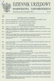 Dziennik Urzędowy Województwa Tarnobrzeskiego. 1992, nr 13 (10 grudnia)
