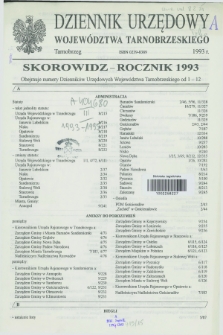 Dziennik Urzędowy Województwa Tarnobrzeskiego. 1993, Skorowidz