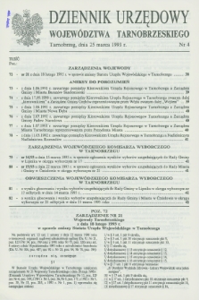 Dziennik Urzędowy Województwa Tarnobrzeskiego. 1993, nr 4 (25 marca)