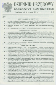 Dziennik Urzędowy Województwa Tarnobrzeskiego. 1993, nr 5 (28 kwietnia)