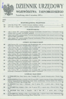 Dziennik Urzędowy Województwa Tarnobrzeskiego. 1993, nr 9 (8 września)