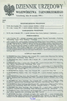 Dziennik Urzędowy Województwa Tarnobrzeskiego. 1994, nr 1 (20 stycznia)