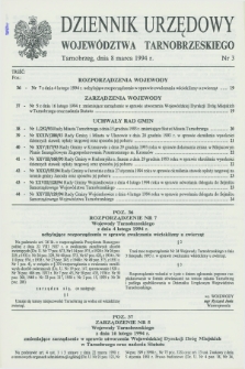 Dziennik Urzędowy Województwa Tarnobrzeskiego. 1994, nr 3 (8 marca)