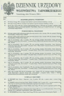 Dziennik Urzędowy Województwa Tarnobrzeskiego. 1994, nr 4 (30 marca)
