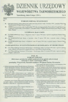 Dziennik Urzędowy Województwa Tarnobrzeskiego. 1994, nr 6 (4 maja)