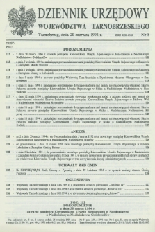 Dziennik Urzędowy Województwa Tarnobrzeskiego. 1994, nr 8 (20 czerwca)