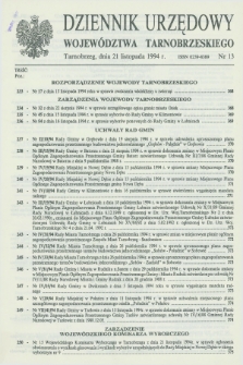 Dziennik Urzędowy Województwa Tarnobrzeskiego. 1994, nr 13 (21 listopada)